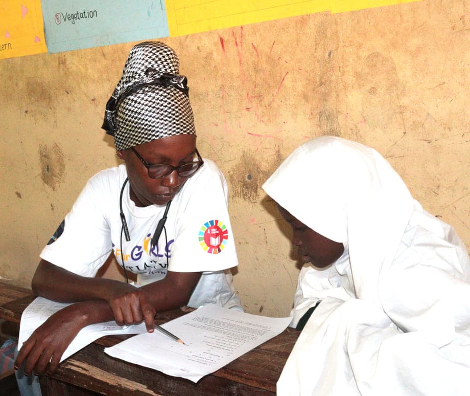 A learner being assessed during a GGI learning camp
